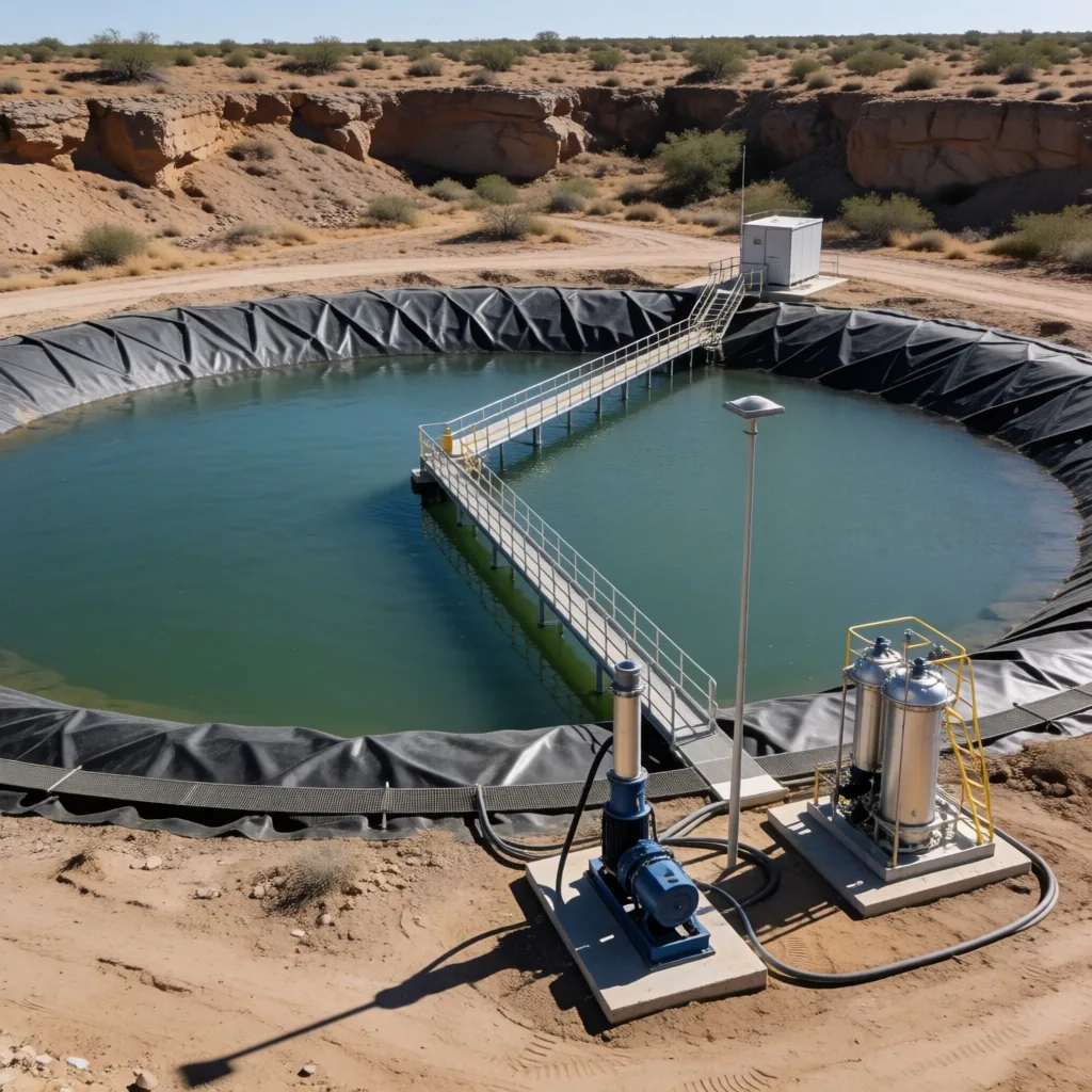 Instalación de tratamiento y reciclaje de agua en un yacimiento shale